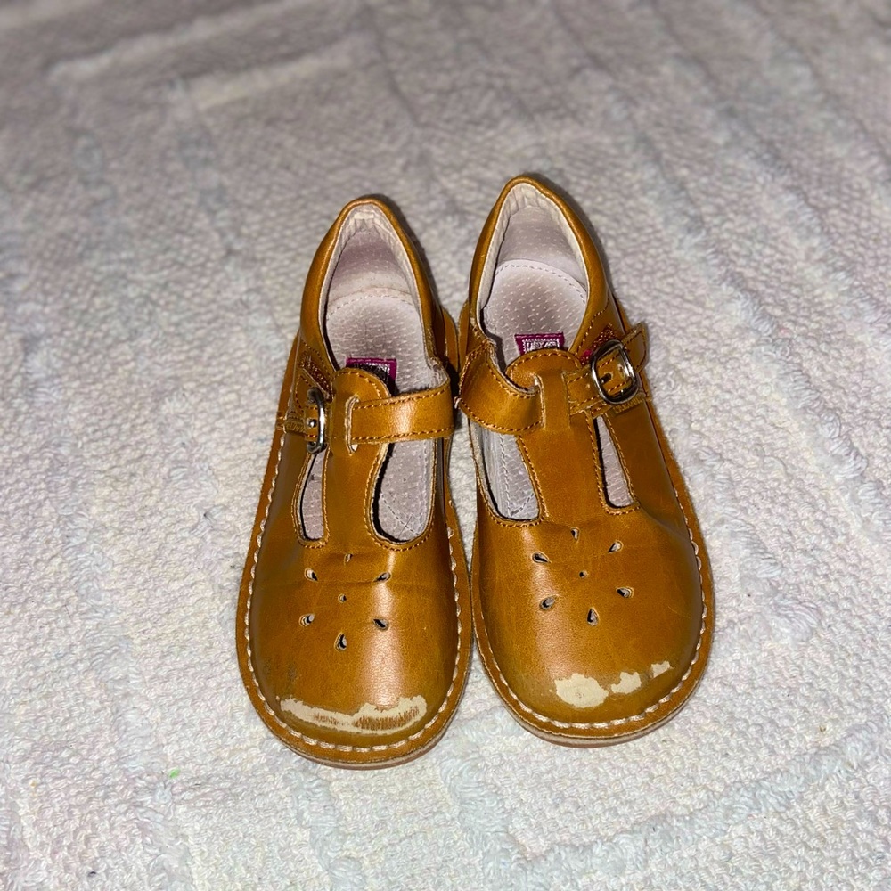 L’Amor tan Velcro strap dress shoes